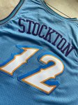 NBA 12 Stockton Utah Jazz Maillot Retro bleu brodé